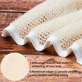 img 2 attached to 10-Piece Set of Exfoliating Face and Body Towels – Soft Weave Bath Cloths with Dual Sided Scrub for Gentle Massage – Ideal for Men and Women (Beige & White)