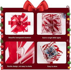 img 1 attached to 🎁 3 Pack Christmas Lighted Gift Box Decorations with 50 Mini Bulb Fairy Lights Plug-in – Shiny Surface Present Boxes for Xmas Indoor Outdoor, Includes 2 Free Bulbs and Fuse