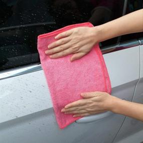 img 1 attached to 🧽 24-Pack Microfiber Cleaning Cloths for Kitchen and Car Cleaning - Soft Reusable Rags/Wipes without Chemicals