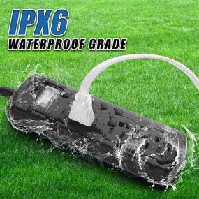 img 3 attached to IPX6 Waterproof Power Strip Surge Protector with 6 ft Long Extension Cord, 3 Outlets - Ideal for Baby Room, Bathroom, Kitchen, Garden, and Yard Lighting - Electric Shockproof Socket