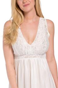 img 2 attached to Timeless Elegance: Fishers Finery Women's 100% Silk Long Vintage Lace Nightgown