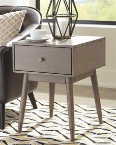 img 3 attached to 🔌 SEO-Optimized: Ashley Paulrich Mid Century Accent Table with USB Ports in Grayish Brown