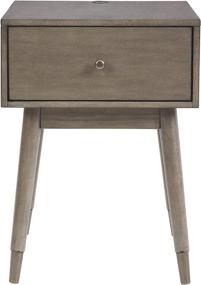 img 2 attached to 🔌 SEO-Optimized: Ashley Paulrich Mid Century Accent Table with USB Ports in Grayish Brown