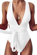 👙 stylish natsuki halter v-neck one piece bathing suit | women's criss cross bandage swimsuit logo