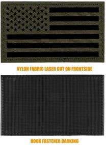 img 3 attached to KRYDEX Infrared Reflective US America Flag Patch 3.5x2 inch with Hook Fastener (Ranger Green, Forward)