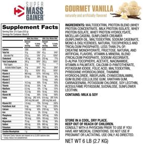 img 3 attached to 🏋️ Dymatize Super Mass Gainer Protein Powder: 1280 Calories, 52g Protein | Gain Strength & Size Quickly | 10.7g BCAAs | Mixes Easily | Gourmet Vanilla Flavor | 6 lbs (96.0 Ounce)