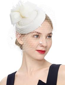 img 4 attached to Cizoe Fascinator Kentucky Fascinators: Elegant Blush Women's Accessories for Special Occasions