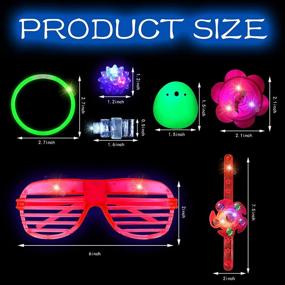 img 2 attached to 🎉 Stondino 153-Piece Glow in the Dark Party Favors for Kids and Adults - Including Fiber Optic Hair Lights, Flashing Glasses, Finger Lights, Spinning Top, Jelly Rings, and Glow Sticks - Perfect Xmas Gifts