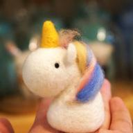 🦄 enhance your creativity with the wool queen unicorn needle felting kit - pure queensland 70s fine wool, felting foam mat, needles, instruction & videos - perfect for arts & crafts enthusiasts and beginners logo
