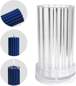 img 2 attached to 🕯️ Candle Making DIY Kit - Cylinder with Ribs Candle Mold for Handmade Candles - Includes 3pcs Plastic Molds, 20 Candle Wicks, 1 Metal Holder, and 1 Cylinder Rib Mold