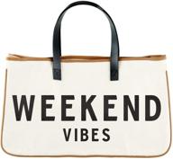 👜 creative brands d3712 hold everything weekend vibes tote bag, 20" x 11 logo