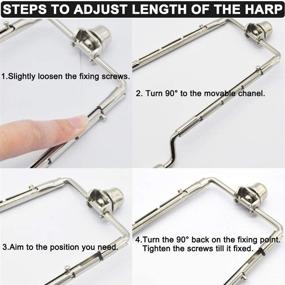 img 1 attached to 🔧 Adjustable Lamp Harp Set - 7, 8, 9, and 10-inch Lamp Shade Harp Holder, Fits E26 Light Base UNO Fitter Adapter and Saddle Base, with 2 Shade Attaching Finial Tops - Silver Lampshade Harp Kit