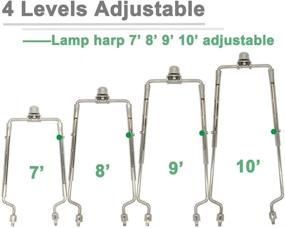 img 2 attached to 🔧 Adjustable Lamp Harp Set - 7, 8, 9, and 10-inch Lamp Shade Harp Holder, Fits E26 Light Base UNO Fitter Adapter and Saddle Base, with 2 Shade Attaching Finial Tops - Silver Lampshade Harp Kit