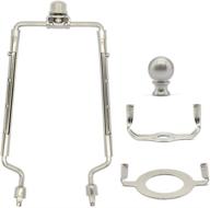 🔧 adjustable lamp harp set - 7, 8, 9, and 10-inch lamp shade harp holder, fits e26 light base uno fitter adapter and saddle base, with 2 shade attaching finial tops - silver lampshade harp kit logo