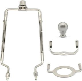 img 4 attached to 🔧 Adjustable Lamp Harp Set - 7, 8, 9, and 10-inch Lamp Shade Harp Holder, Fits E26 Light Base UNO Fitter Adapter and Saddle Base, with 2 Shade Attaching Finial Tops - Silver Lampshade Harp Kit
