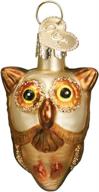 🦉 mini owl halloween glass blown ornament with s-hook, gift box - old world christmas collection logo