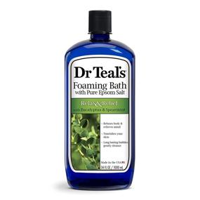 img 4 attached to 🛀 34 унции Пенящаяся ванна Dr. Teal's с эвкалиптовым и мятным ароматом (с магнезиевой солью)