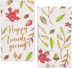 img 2 attached to 🍽️ Enhance Your Friendsgiving Party with 50-Piece Pack of White Thanksgiving Paper Napkins (7.9 x 4.4 In)
