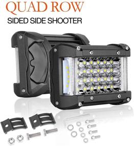 img 4 attached to 🚗 Auto Power Plus Side Shooter Led Pods: 2PCS 204W Quad Row Spot Beam Led Light Bar for Off Road Driving, Waterproof & Versatile Led Cubes for Truck ATV UTV Boat