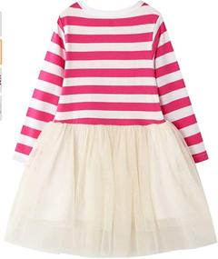 img 3 attached to 👗 HILEELANG Girl Dress - Long Sleeve Casual Cotton Tulle Tutu - Perfect for Christmas Birthday Party Playwear - Basic Tunic Shirt Dresses