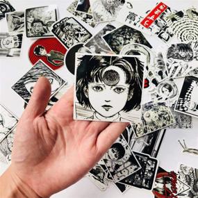 img 3 attached to 56PCS Tomie Comic Print Black And White Thriller Horror Style Toy Sticker For Water Bottle Skateboard Luggage Trolley Laptop Doodle Cool Sticker