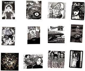 img 1 attached to 56PCS Tomie Comic Print Black And White Thriller Horror Style Toy Sticker For Water Bottle Skateboard Luggage Trolley Laptop Doodle Cool Sticker