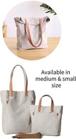 img 1 attached to Jeelow Canvas Tote Shoulder Bag Handbag Crossbody 👜 Bags Purse With Zipper & Pockets for Men & Women