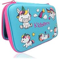 kidberry unicorn pencil case for kids - cute 3d design pencil box and pouch for school logo