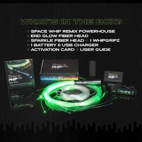 img 3 attached to 🌌 GloFX Space Whip Remix Bundle Kit [PROGRAMMABLE LED Fiber Optic Whip] - 6 Feet, 360° Swivel - Super Bright Light Up Rave Toy for EDM, Pixel Flow Lace Dance Festival