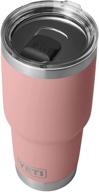 yeti rambler 30 oz tumbler, stainless steel, vacuum insulated - magslider lid, sandstone pink logo