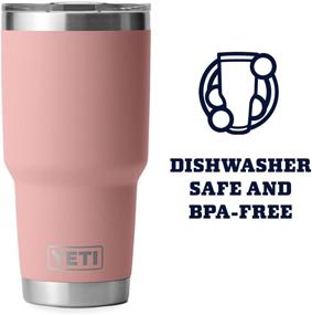 img 1 attached to YETI Rambler 30 oz Tumbler, Stainless Steel, Vacuum Insulated - MagSlider Lid, Sandstone Pink