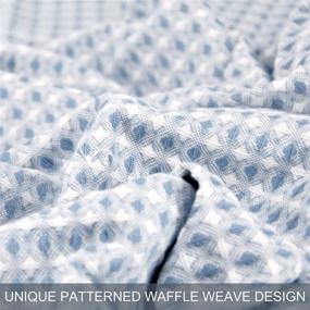 img 2 attached to Zenssia 100% Cotton Waffle Weave Blanket - Soft, Breathable & Comfortable Thermal Home Décor Blanket 🛏️ for All Seasons - Ideal for Beds, Couches, Sofas - Twin Size (60 x 90 inches), Blue