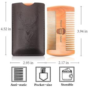 img 1 attached to 🎅 1 Pack Wooden Brown Christmas Deer Design Beard Comb Kit with Durable Case - Handmade Pocket Comb for Men, Customized Gifts for Dad - Mustache Care, Beard Care & Hair Grooming