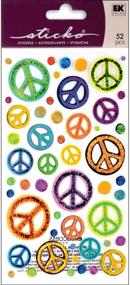 img 1 attached to 🕊️ Add a Touch of Peace with Sticko EK Success 52-00209 Sketchy Peace Signs Stickers