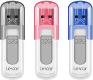 накопитель lexar jumpdrive v100 32 гб usb 3.0 flash drive 3-pack - серый/розовый/синий (ljdv100032g-b3nnu) логотип