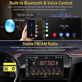 img 1 attached to 🚗 Автомагнитола Hieha Double Din с поддержкой Apple Carplay и Android Auto, 7-дюймовый сенсорный экран, Bluetooth, камера заднего вида, радио AM/FM, поддержка зеркалирования экрана.