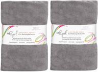 🧽 super absorbent (gray) curly hair plopping towel - new 2 pack, large microfiber 22" x 39": effectively dry & style curly hair! logo