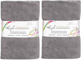 img 4 attached to 🧽 Super Absorbent (Gray) Curly Hair Plopping Towel - New 2 Pack, Large Microfiber 22" x 39": Effectively Dry & Style Curly Hair!