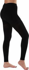 img 2 attached to 👖 20-30 mmHg Compression Leggings for Women - Plus Size Footless Support Stockings - High Waist Tights Pantyhose - Black, 4X-Large