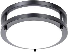 img 4 attached to 🔆 Drosbey 24W Dimmable LED Ceiling Light Fixture, Kitchen & Bathroom Light Fixtures, 10 inch Flush Mount Ceiling Lights for Bedroom, Bathroom, 5000K Natural Daylight White, Ultra Bright 2400LM, Oil-Rubbed Bronze Finish