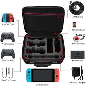 img 3 attached to 🎮 Diocall Deluxe Carrying Case for Nintendo Switch and Switch OLED 2021, Travel Bag with Switch Pro Controller Compatibility
