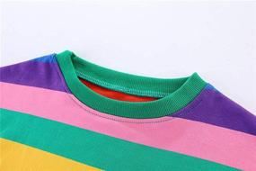 img 1 attached to 🌈 Cute Rainbow Sweatshirt for Little Girls in Mud Kingdom Fashion, featuring Drop Shoulder and Colorful Stripes