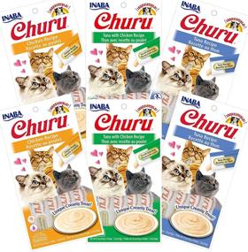 img 4 attached to 🐱 INABA Churu Lickable Creamy Purée Cat Treats - Variety Pack of 24 Tubes, 3 Flavors