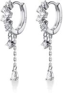💧 sparkling sluynz 925 sterling silver cz hoop earrings - water droplets dangle for women & teen girls logo