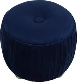 img 3 attached to 🔵 Cortesi Home Doles Navy Blue Velvet Ottoman, 16" High, with Clear Acrylic Legs