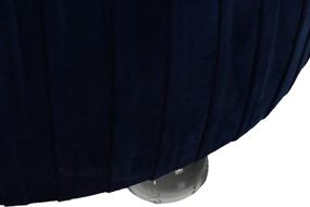 img 1 attached to 🔵 Cortesi Home Doles Navy Blue Velvet Ottoman, 16" High, with Clear Acrylic Legs