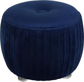 img 4 attached to 🔵 Cortesi Home Doles Navy Blue Velvet Ottoman, 16" High, with Clear Acrylic Legs