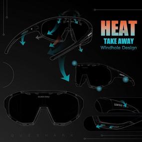 img 2 attached to 🕶️ Queshark Cycling Sunglasses with 3 or 5 Interchangeable Lenses for Men and Women - QE55