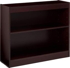 img 4 attached to Lorell 2-Shelf Panel Bookcase, 36x12x30, 📚 Mahogany: Sleek Storage Solution for Books and Decor