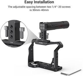 img 2 attached to 📷 SMALLRIG Camera Top Handle Grip with Cold Shoe Base for DSLR Cage Video Camcorder Rig, Rubber - 1446